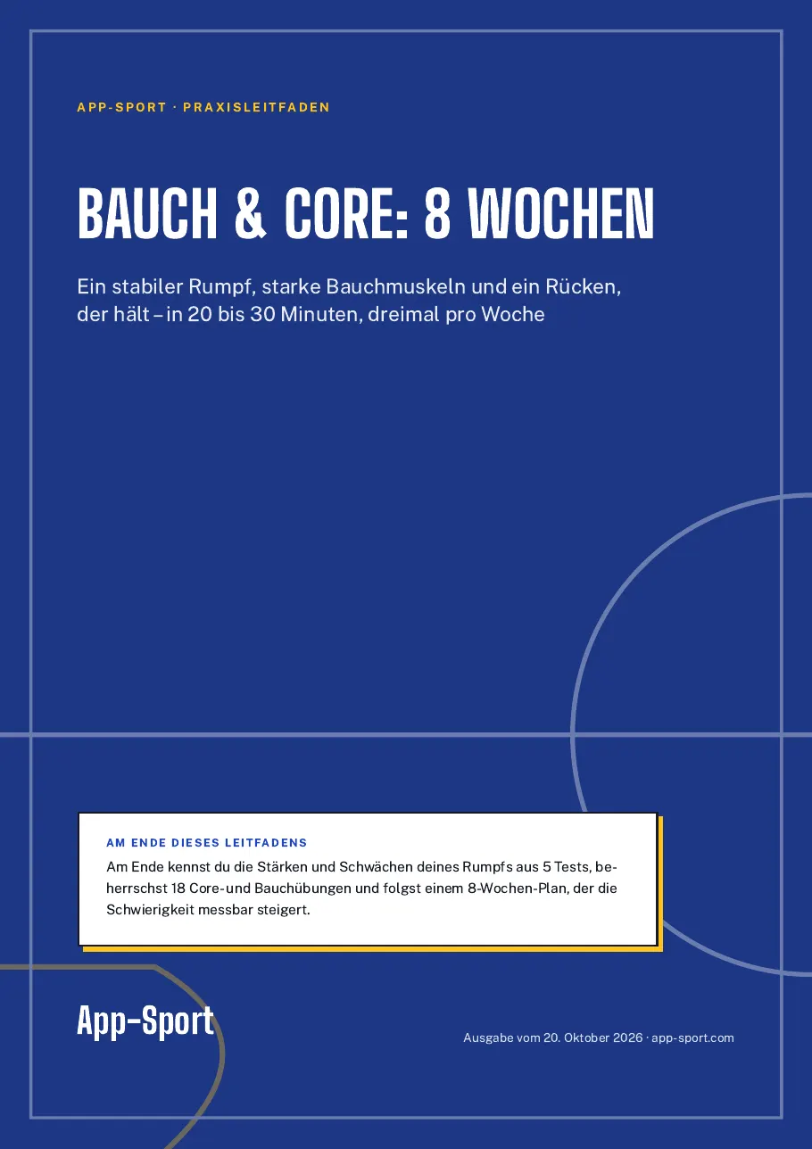 Titelseite des PDF-Ratgebers „Bauch & Core: 8 Wochen“