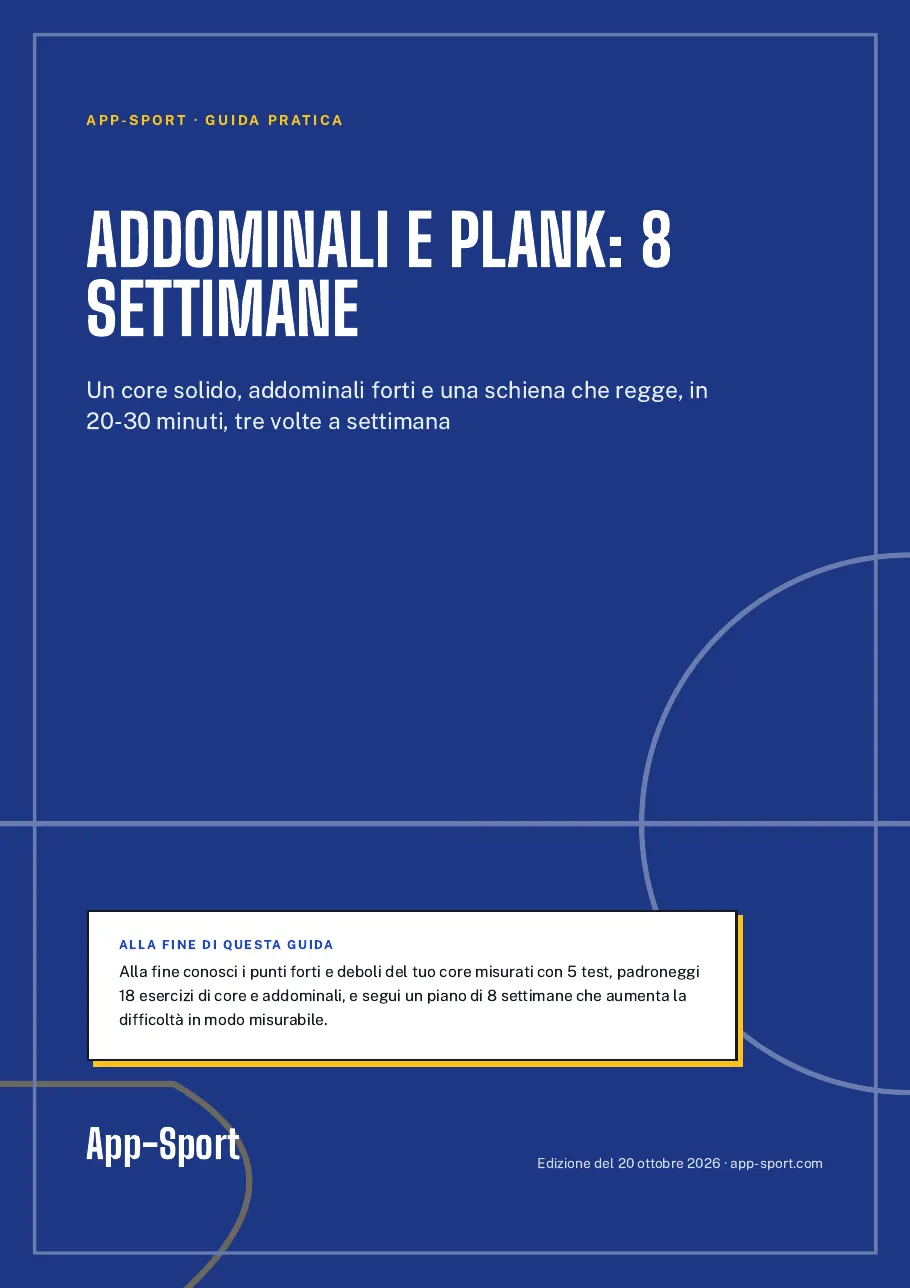 Copertina della guida PDF «Addominali e plank: 8 settimane»