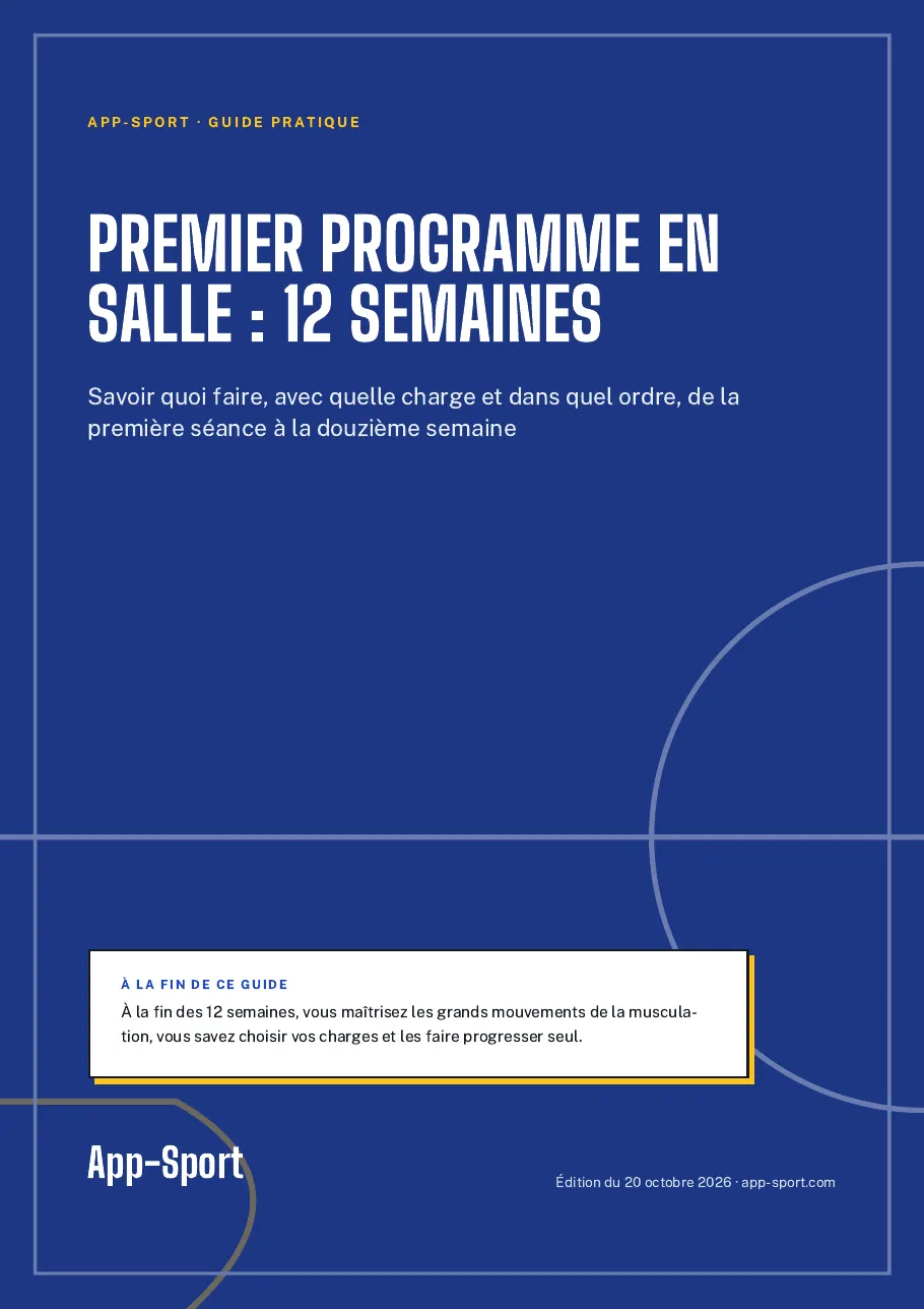 Page de couverture du guide PDF « Premier programme en salle : 12 semaines »