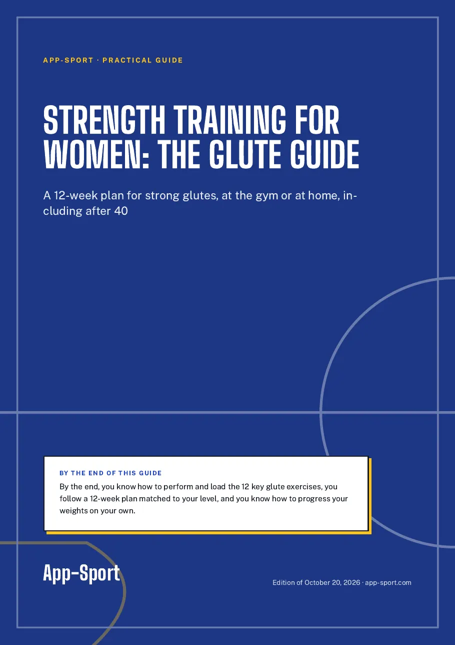 Cover page of the PDF guide "Strength Training for Women: The Glute Guide"