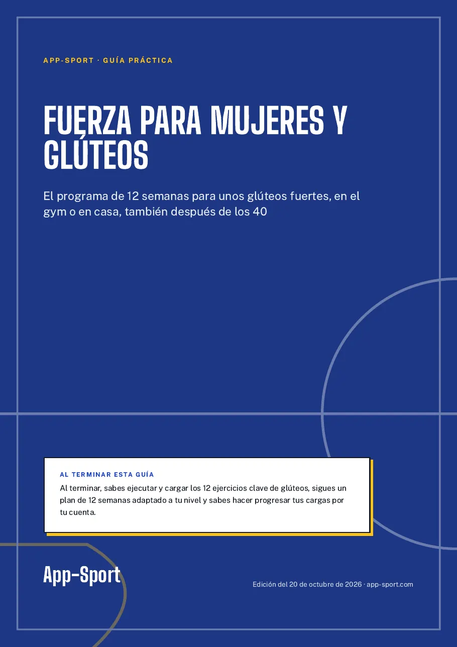 Portada de la guía PDF «Fuerza para mujeres y glúteos»