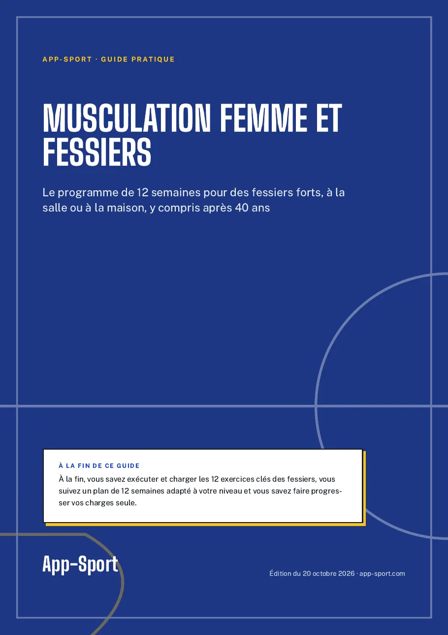 Page de couverture du guide PDF « Musculation femme et fessiers »