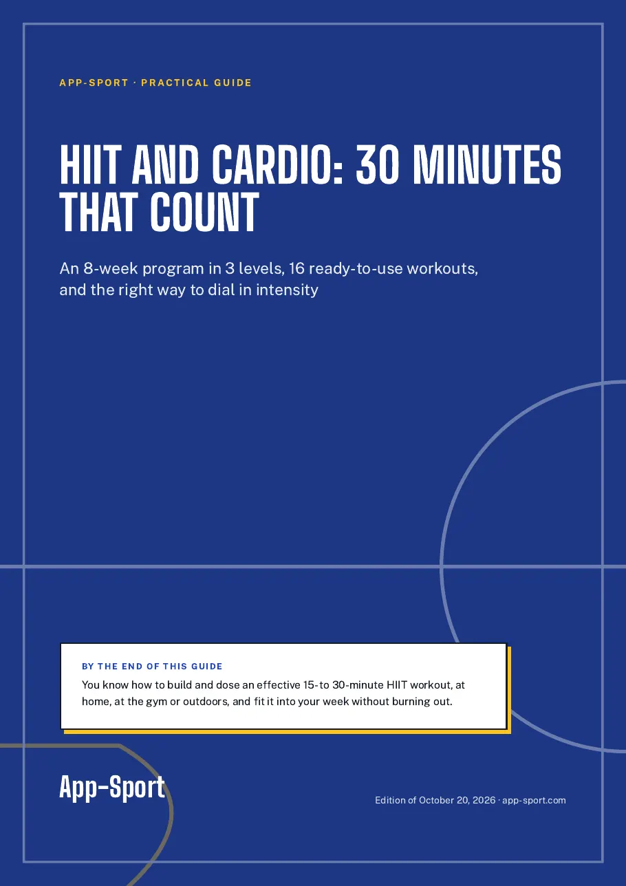 Cover page of the PDF guide "HIIT and Cardio: 30 Minutes That Count"
