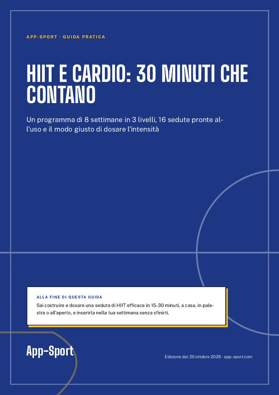 Copertina della guida PDF «HIIT e cardio: 30 minuti che contano»