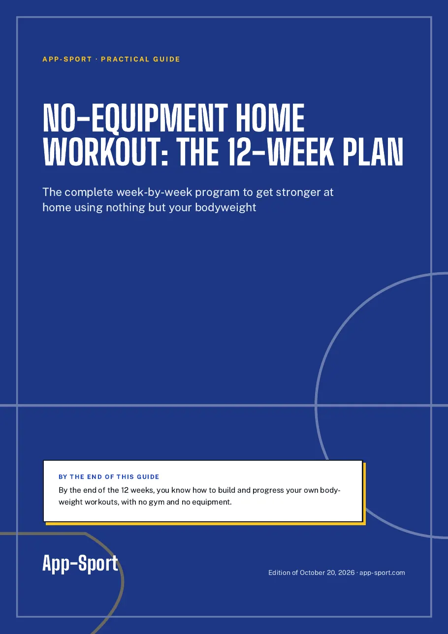 Cover page of the PDF guide "No-Equipment Home Workout: The 12-Week Plan"