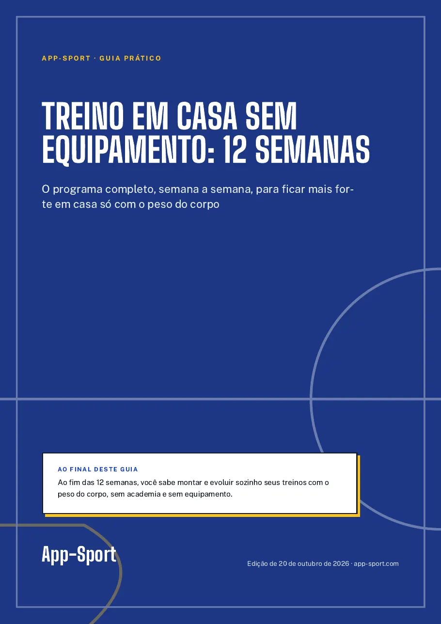 Capa do guia PDF “Treino em casa sem equipamento: 12 semanas”