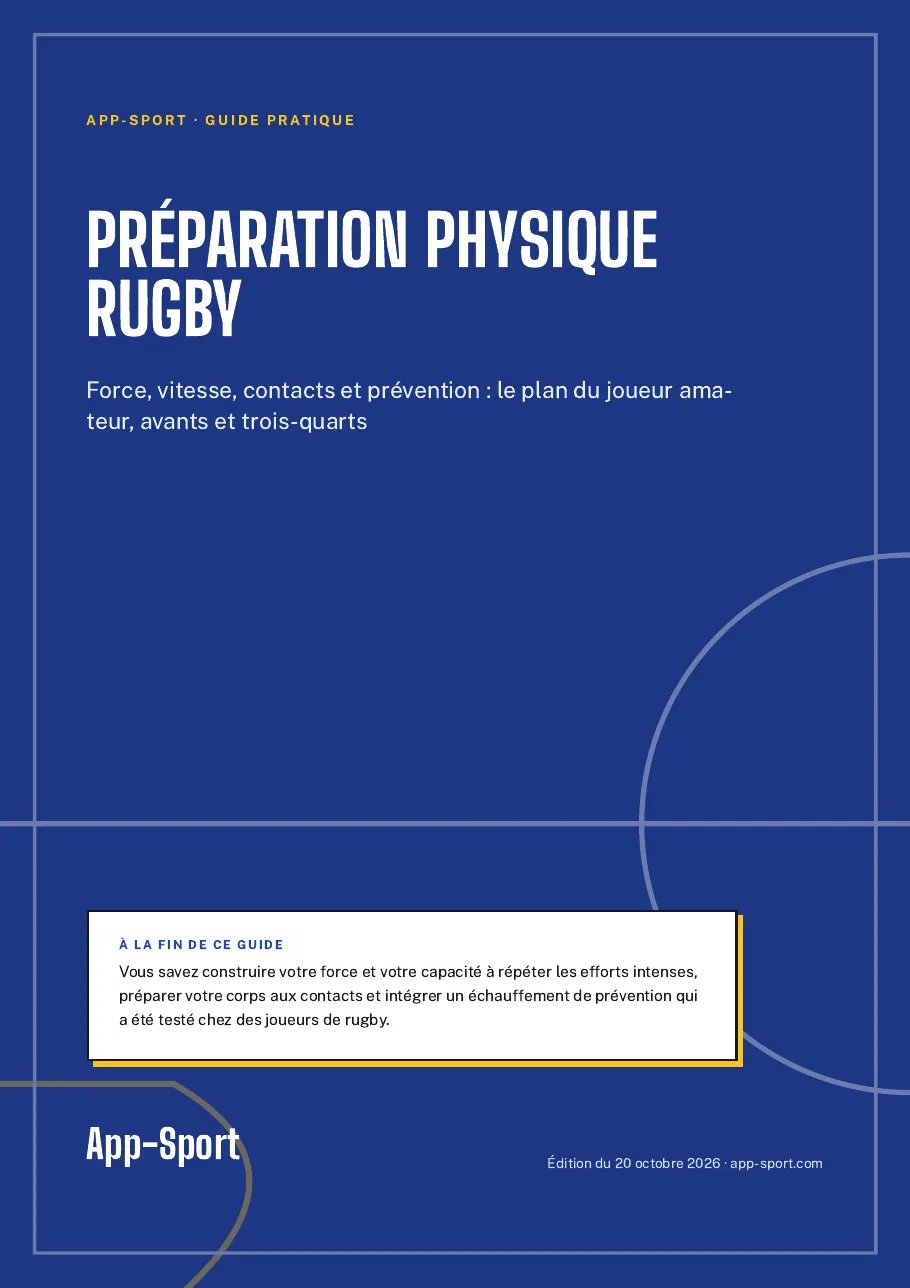 Page de couverture du guide PDF « Préparation physique rugby »