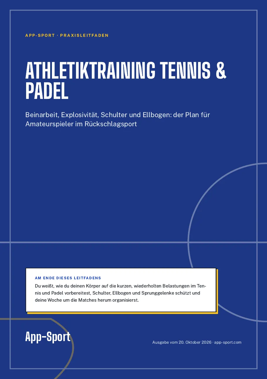 Titelseite des PDF-Ratgebers „Athletiktraining Tennis & Padel“