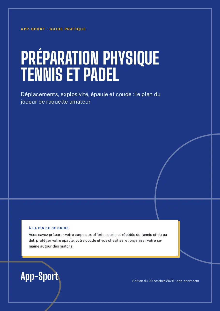 Page de couverture du guide PDF « Préparation physique tennis et padel »
