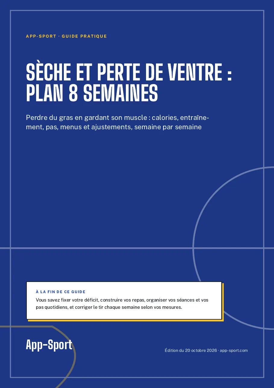 Page de couverture du guide PDF « Sèche et perte de ventre : plan 8 semaines »