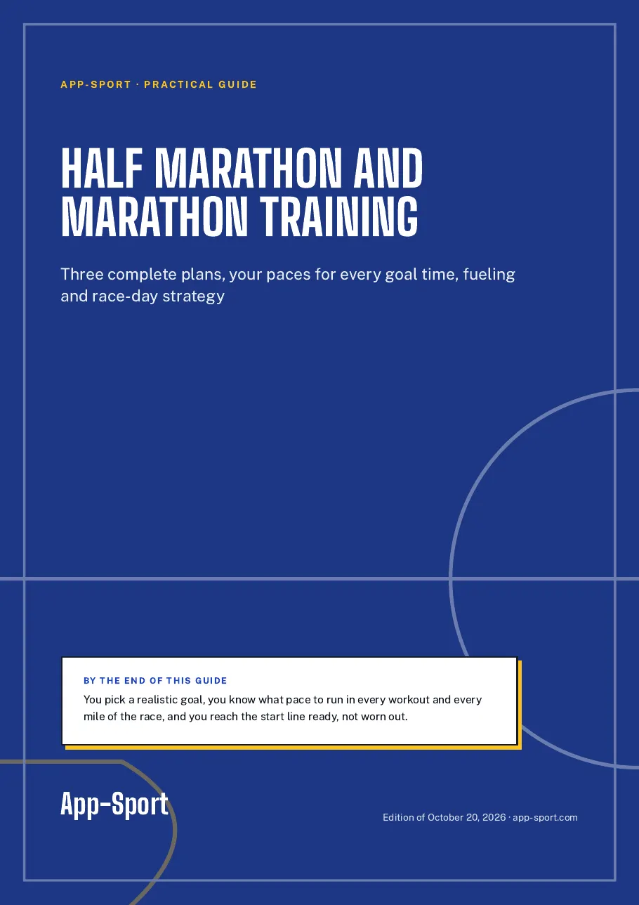 Cover page of the PDF guide "Half Marathon and Marathon Training"