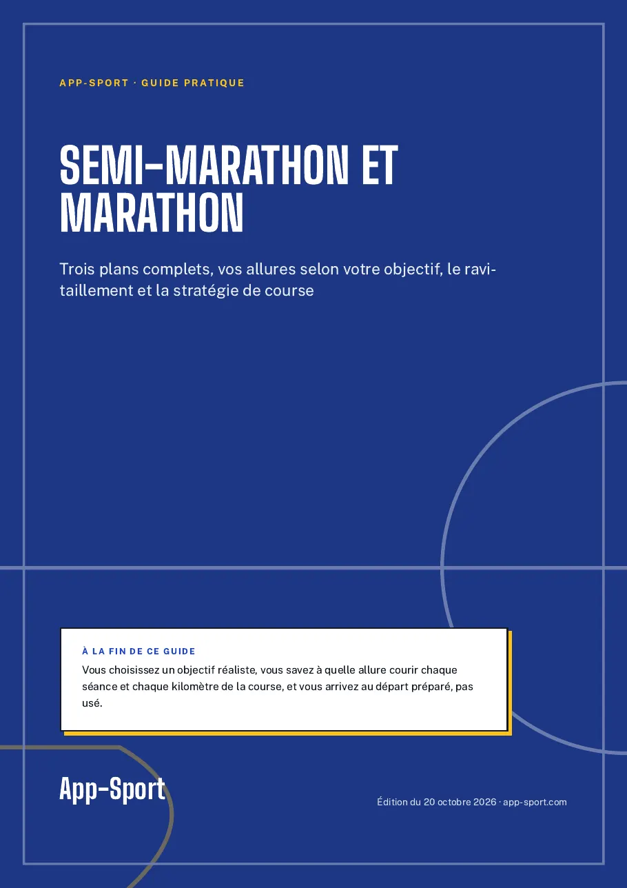 Page de couverture du guide PDF « Semi-marathon et marathon »