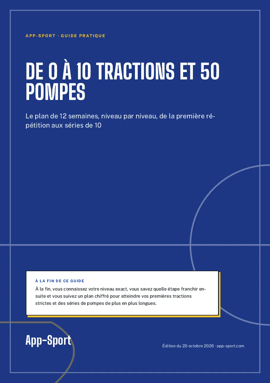 Page de couverture du guide PDF « De 0 à 10 tractions et 50 pompes »