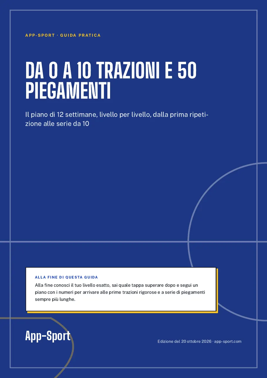 Copertina della guida PDF «Da 0 a 10 trazioni e 50 piegamenti»